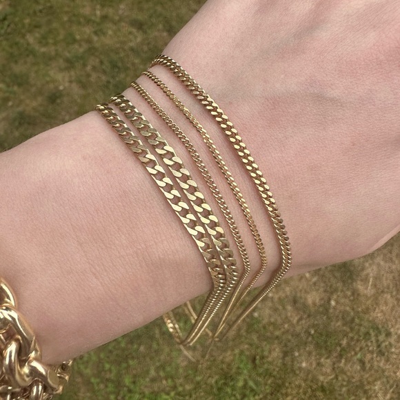 14k and 18k Solid Gold Vintage Curb Chains - Picture 1 of 11
